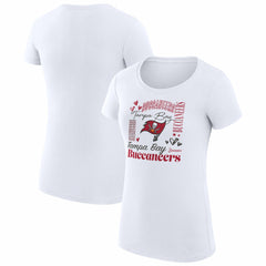 Tampa Bay Buccaneers G-III 4Her by Carl Banks Women's Super-Slim Fit Lightweight Collage Team T-Shirt - White T-shirts