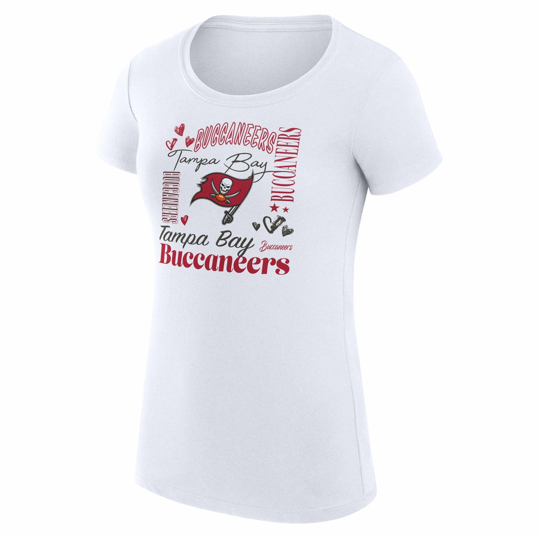 Tampa Bay Buccaneers G-III 4Her by Carl Banks Women's Super-Slim Fit Lightweight Collage Team T-Shirt - White T-shirts