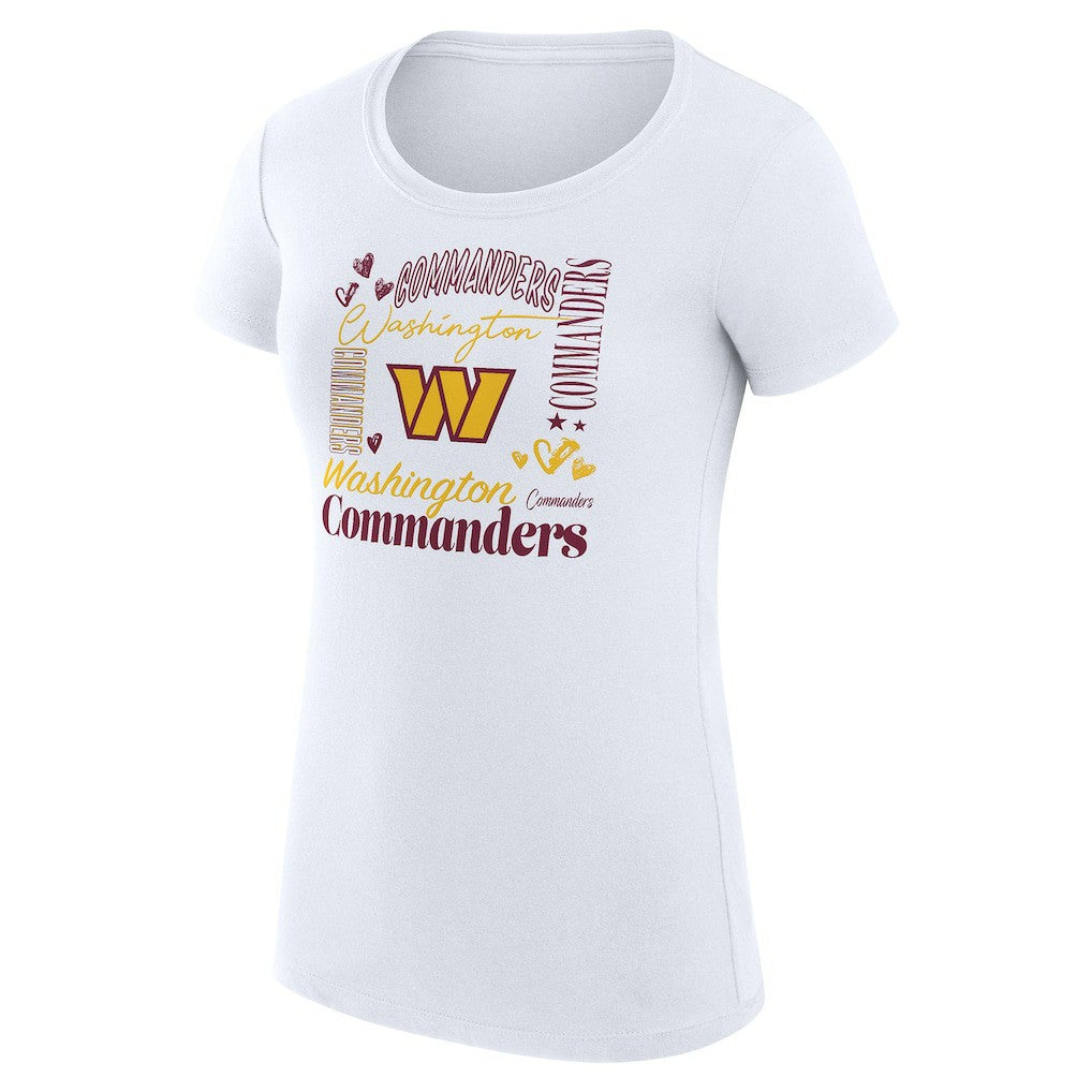 Washington Commanders G-III 4Her by Carl Banks Women's Super-Slim Fit Lightweight Collage Team T-Shirt - White T-shirts