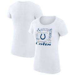 Indianapolis Colts G-III 4Her by Carl Banks Women's Super-Slim Fit Lightweight Collage Team T-Shirt - White T-shirts
