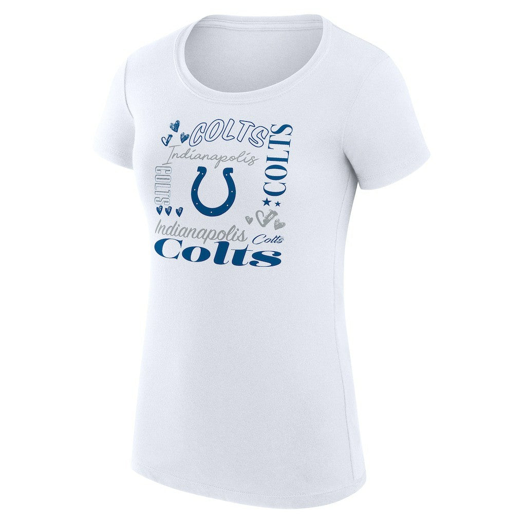 Indianapolis Colts G-III 4Her by Carl Banks Women's Super-Slim Fit Lightweight Collage Team T-Shirt - White T-shirts