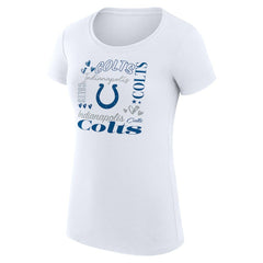 Indianapolis Colts G-III 4Her by Carl Banks Women's Super-Slim Fit Lightweight Collage Team T-Shirt - White T-shirts