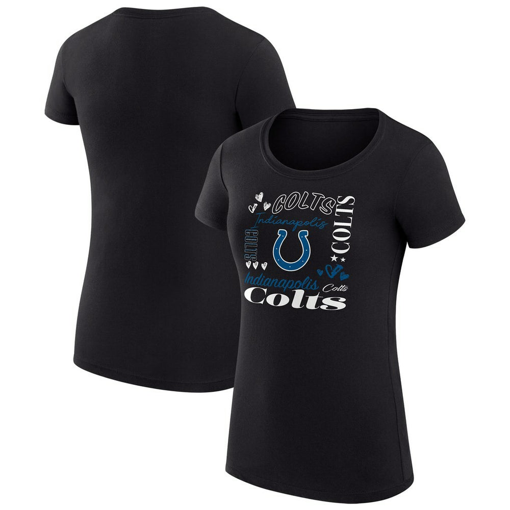 Indianapolis Colts G-III 4Her by Carl Banks Women's Super-Slim Fit Lightweight Collage Team T-Shirt - Black T-shirts