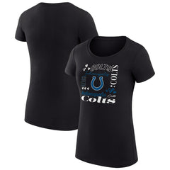 Indianapolis Colts G-III 4Her by Carl Banks Women's Super-Slim Fit Lightweight Collage Team T-Shirt - Black T-shirts