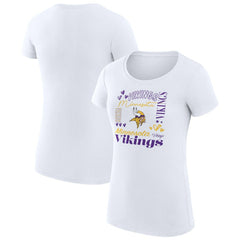 Minnesota Vikings G-III 4Her by Carl Banks Women's Super-Slim Fit Lightweight Collage Team T-Shirt - White T-shirts