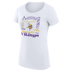 Minnesota Vikings G-III 4Her by Carl Banks Women's Super-Slim Fit Lightweight Collage Team T-Shirt - White T-shirts