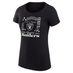 Las Vegas Raiders G-III 4Her by Carl Banks Women's Super-Slim Fit Lightweight Collage Team T-Shirt - Black T-shirts