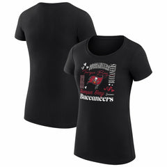 Tampa Bay Buccaneers G-III 4Her by Carl Banks Women's Super-Slim Fit Lightweight Collage Team T-Shirt - Black T-shirts