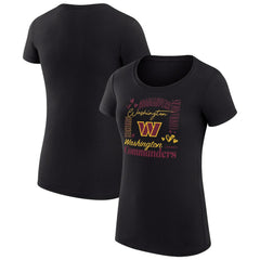 Washington Commanders G-III 4Her by Carl Banks Women's Super-Slim Fit Lightweight Collage Team T-Shirt - Black T-shirts