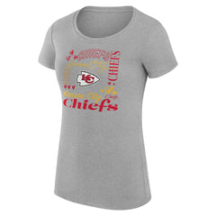 Kansas City Chiefs G-III 4Her by Carl Banks Women's Super-Slim Fit Lightweight Collage Team T-Shirt - Heather Gray T-shirts