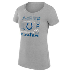 Indianapolis Colts G-III 4Her by Carl Banks Women's Super-Slim Fit Lightweight Collage Team T-Shirt - Heather Gray T-shirts