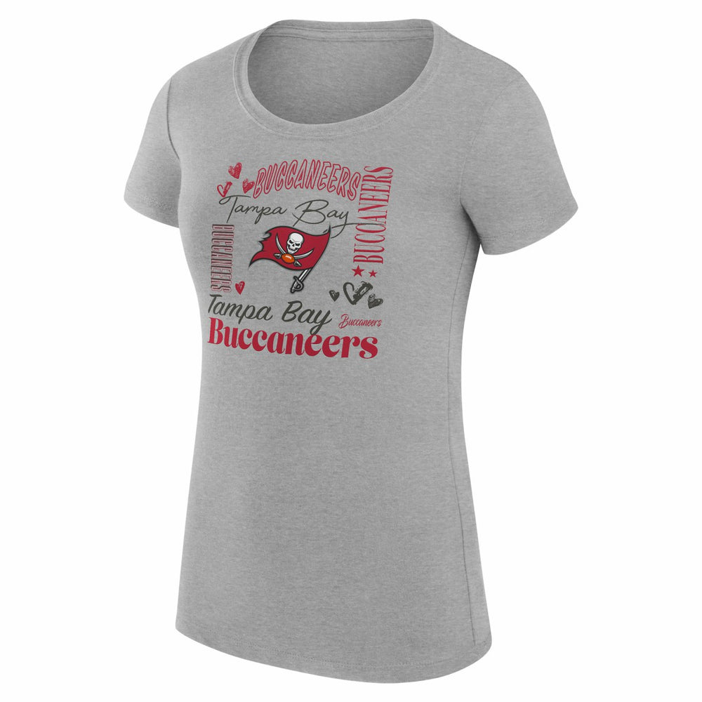 Tampa Bay Buccaneers G-III 4Her by Carl Banks Women's Super-Slim Fit Lightweight Collage Team T-Shirt - Heather Gray T-shirts