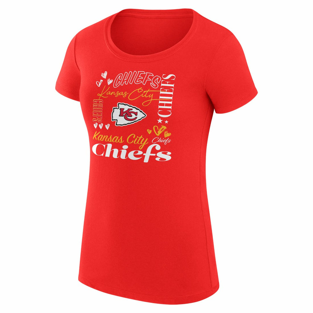 Kansas City Chiefs G-III 4Her by Carl Banks Women's Super-Slim Fit Lightweight Collage Team T-Shirt - Red T-shirts