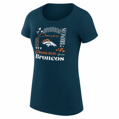 Denver Broncos G-III 4Her by Carl Banks Women's Super-Slim Fit Lightweight Collage Team T-Shirt - Navy T-shirts