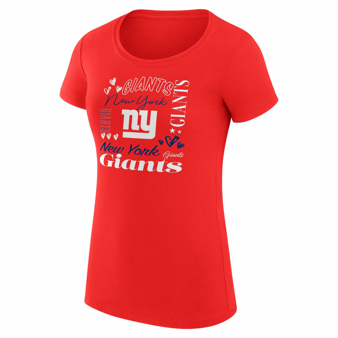New York Giants G-III 4Her by Carl Banks Women's Super-Slim Fit Lightweight Collage Team T-Shirt - Red T-shirts