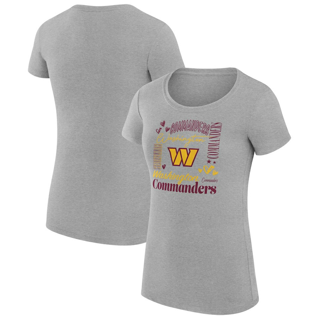 Washington Commanders G-III 4Her by Carl Banks Women's Super-Slim Fit Lightweight Collage Team T-Shirt - Heather Gray T-shirts