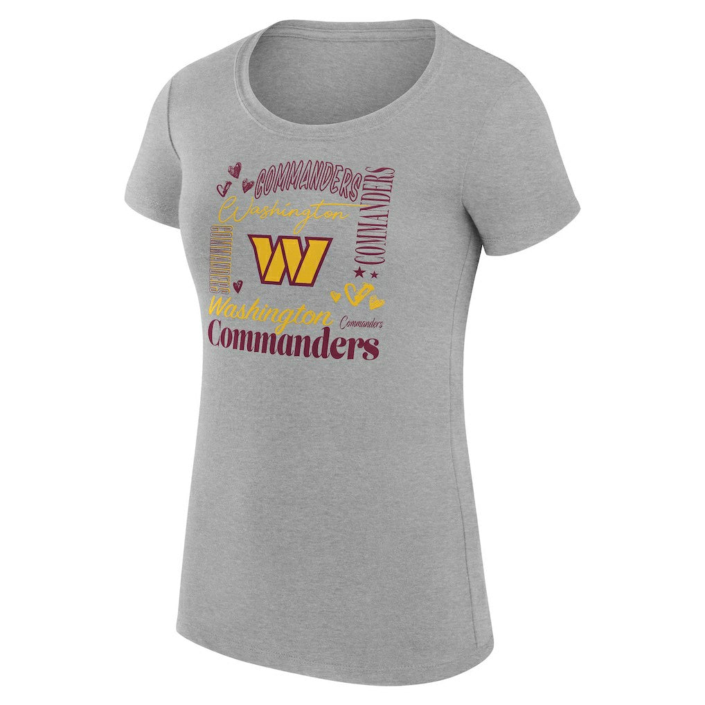 Washington Commanders G-III 4Her by Carl Banks Women's Super-Slim Fit Lightweight Collage Team T-Shirt - Heather Gray T-shirts