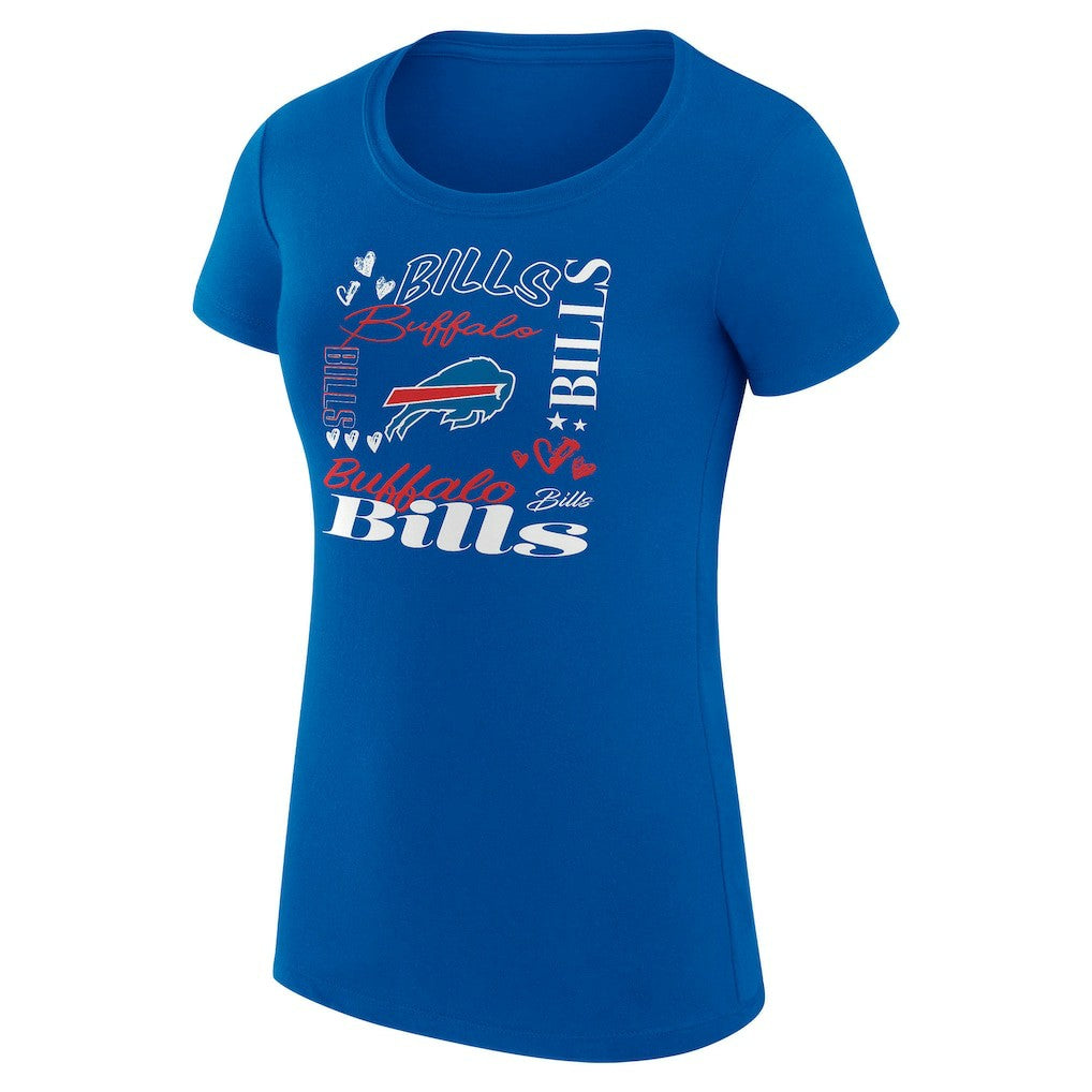Buffalo Bills G-III 4Her by Carl Banks Women's Super-Slim Fit Lightweight Collage Team T-Shirt - Royal T-shirts
