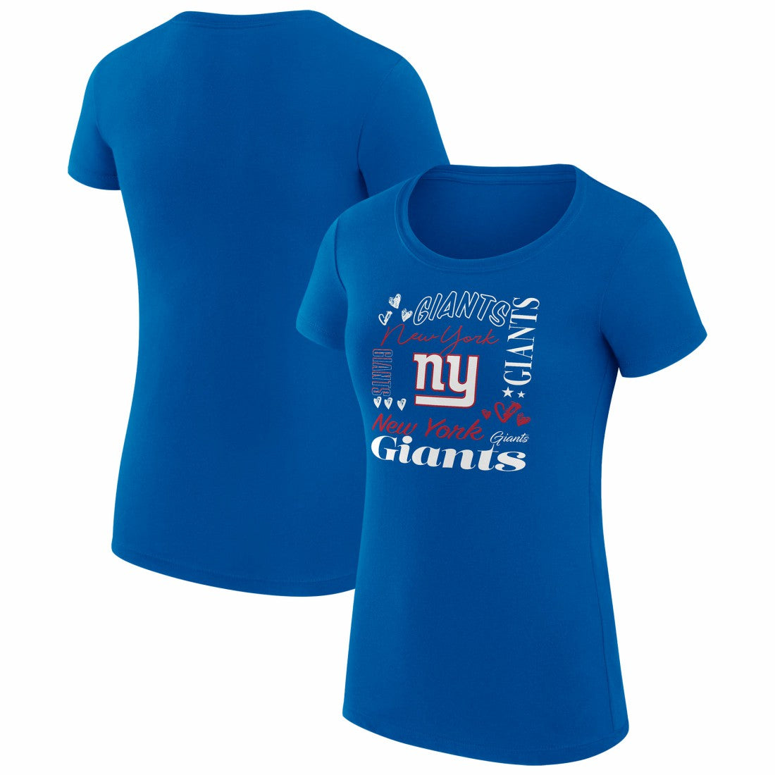 New York Giants G-III 4Her by Carl Banks Women's Super-Slim Fit Lightweight Collage Team T-Shirt - Royal T-shirts