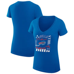 Buffalo Bills G-III 4Her by Carl Banks Women's Super-Slim Fit Lightweight Collage Team V-Neck T-Shirt - Royal T-shirts