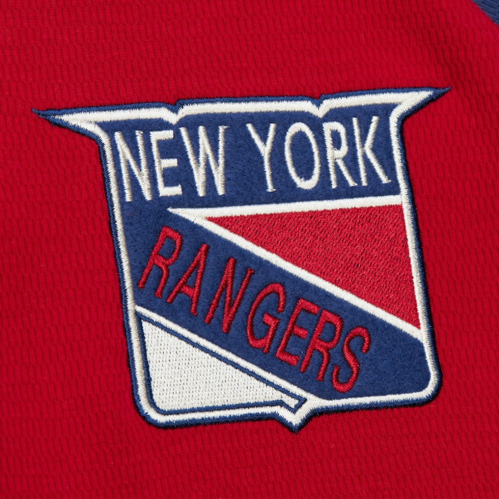 New York Rangers Mitchell & Ness Thermal Henley Long Sleeve T-Shirt - Red | US 202122428