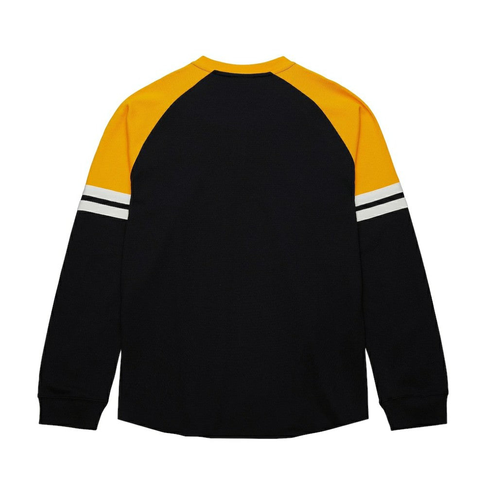 Boston Bruins Mitchell & Ness Thermal Henley Long Sleeve T-Shirt - Black | US 202122434