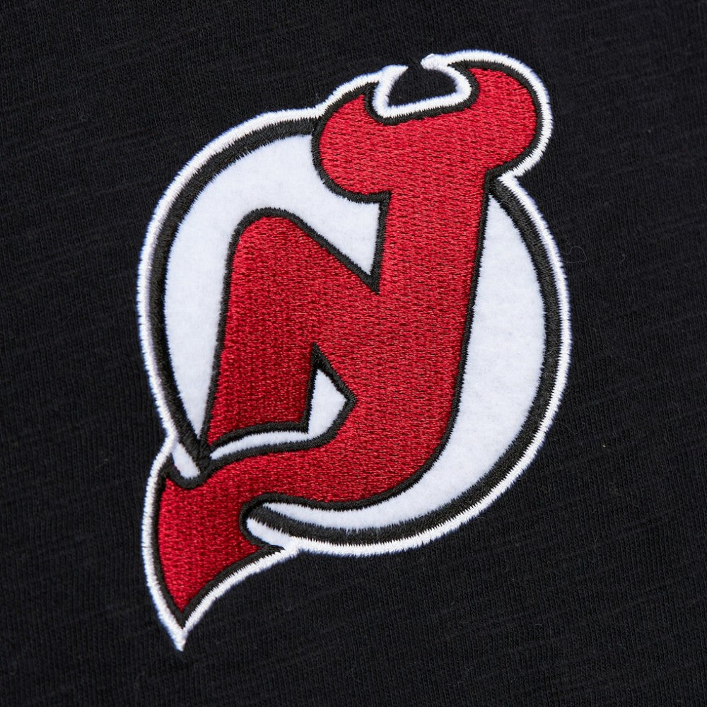 New Jersey Devils Mitchell & Ness Legendary Slub Raglan Long Sleeve T-Shirt - Black/Red | US 202122439
