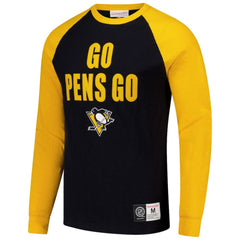 Pittsburgh Penguins Mitchell & Ness Legendary Slub Raglan Long Sleeve T-Shirt - Black/Gold | US 202122441