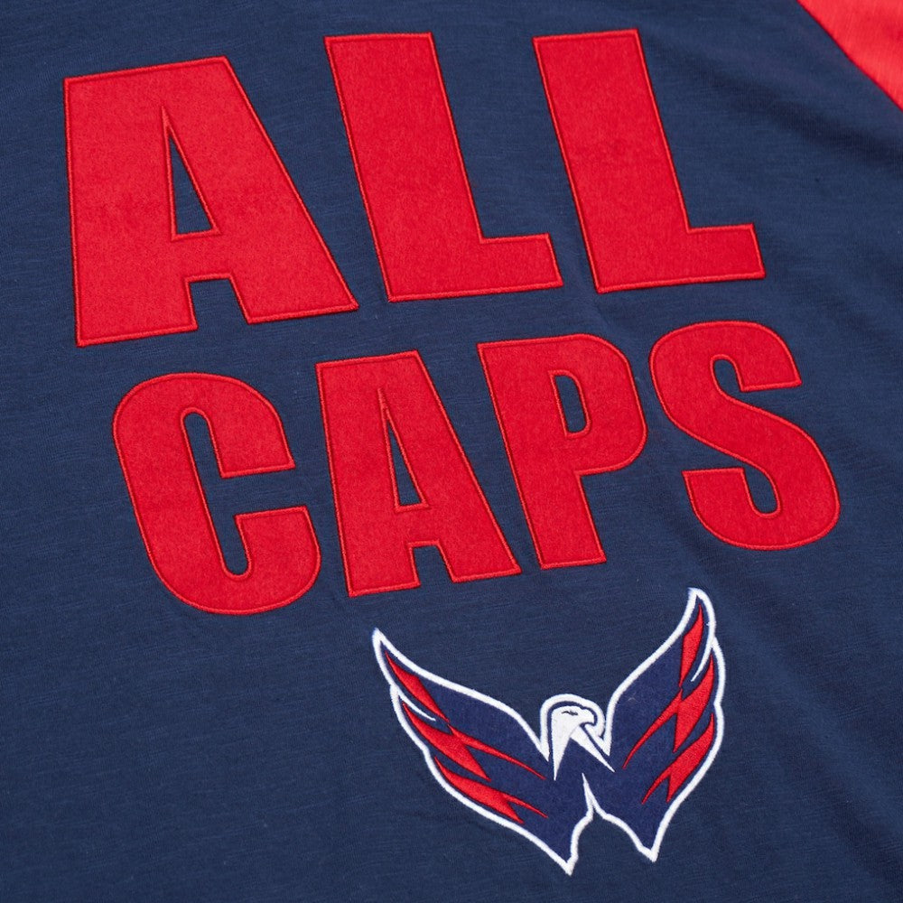 Washington Capitals Mitchell & Ness Legendary Slub Raglan Long Sleeve T-Shirt - Navy/Red | US 202122444