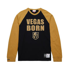 Vegas Golden Knights Mitchell & Ness Legendary Slub Raglan Long Sleeve T-Shirt - Black/Gold | US 202122445