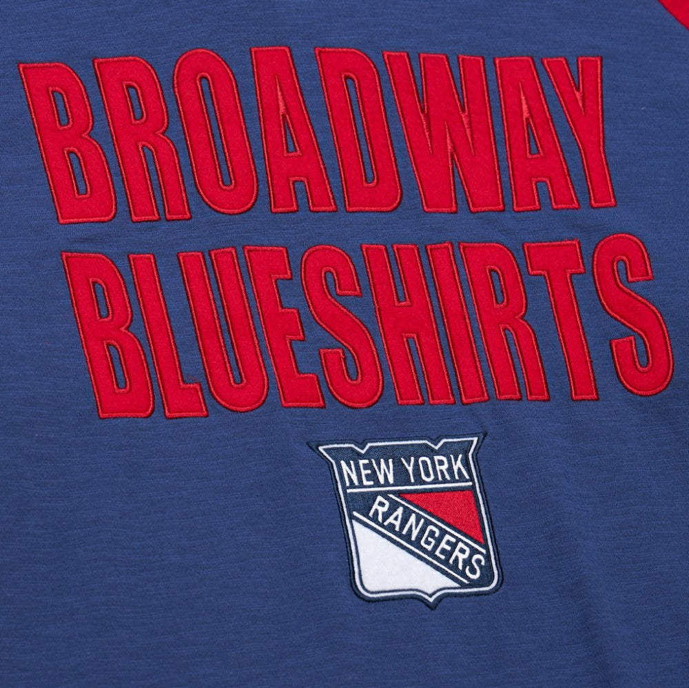 New York Rangers Mitchell & Ness Legendary Slub Raglan Long Sleeve T-Shirt - Blue/Red | US 202122447