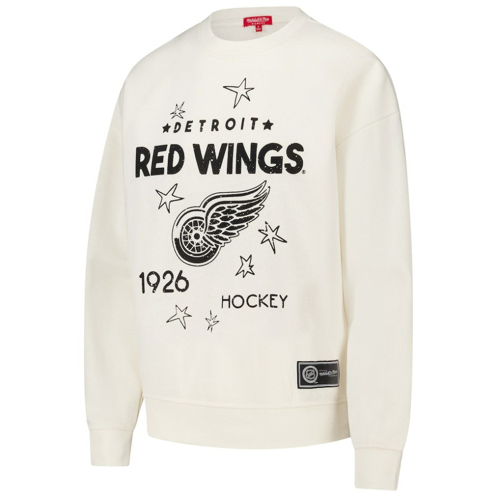 Detroit Red Wings Mitchell & Ness Women's Logo 3.0 Pullover Sweatshirt - Cream | US 202122450