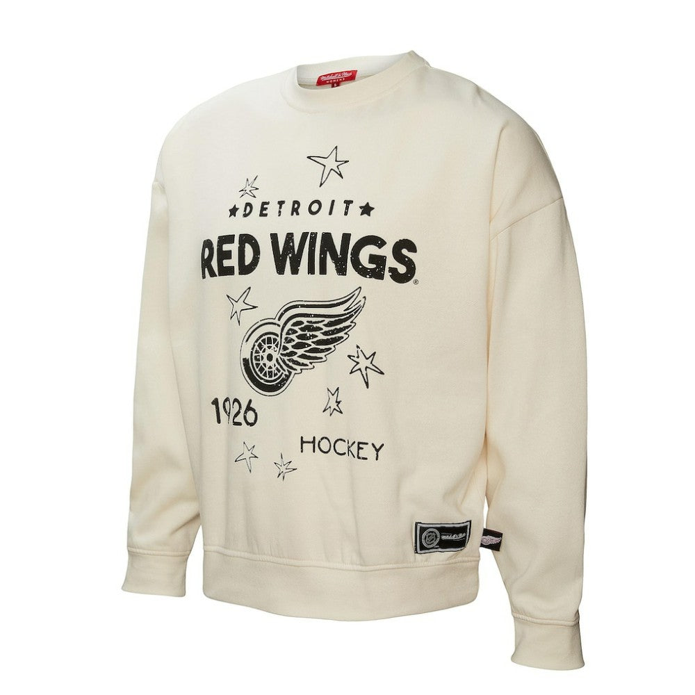 Detroit Red Wings Mitchell & Ness Women's Logo 3.0 Pullover Sweatshirt - Cream | US 202122450