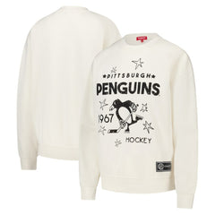 Pittsburgh Penguins Mitchell & Ness Women's Logo 3.0 Pullover Sweatshirt - Cream | US 202122452