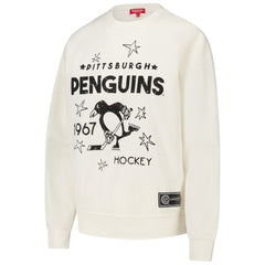 Pittsburgh Penguins Mitchell & Ness Women's Logo 3.0 Pullover Sweatshirt - Cream | US 202122452