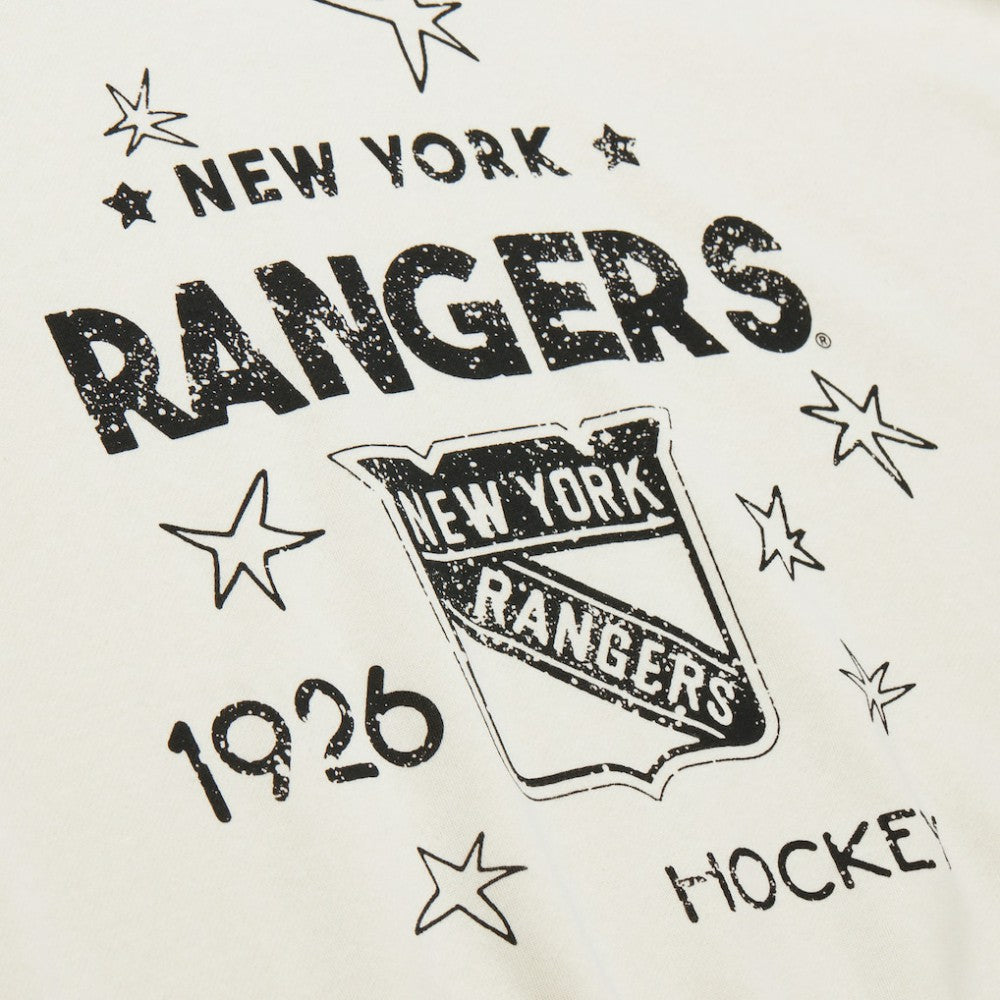 New York Rangers Mitchell & Ness Women's Logo 3.0 Pullover Sweatshirt - Cream | US 202122455