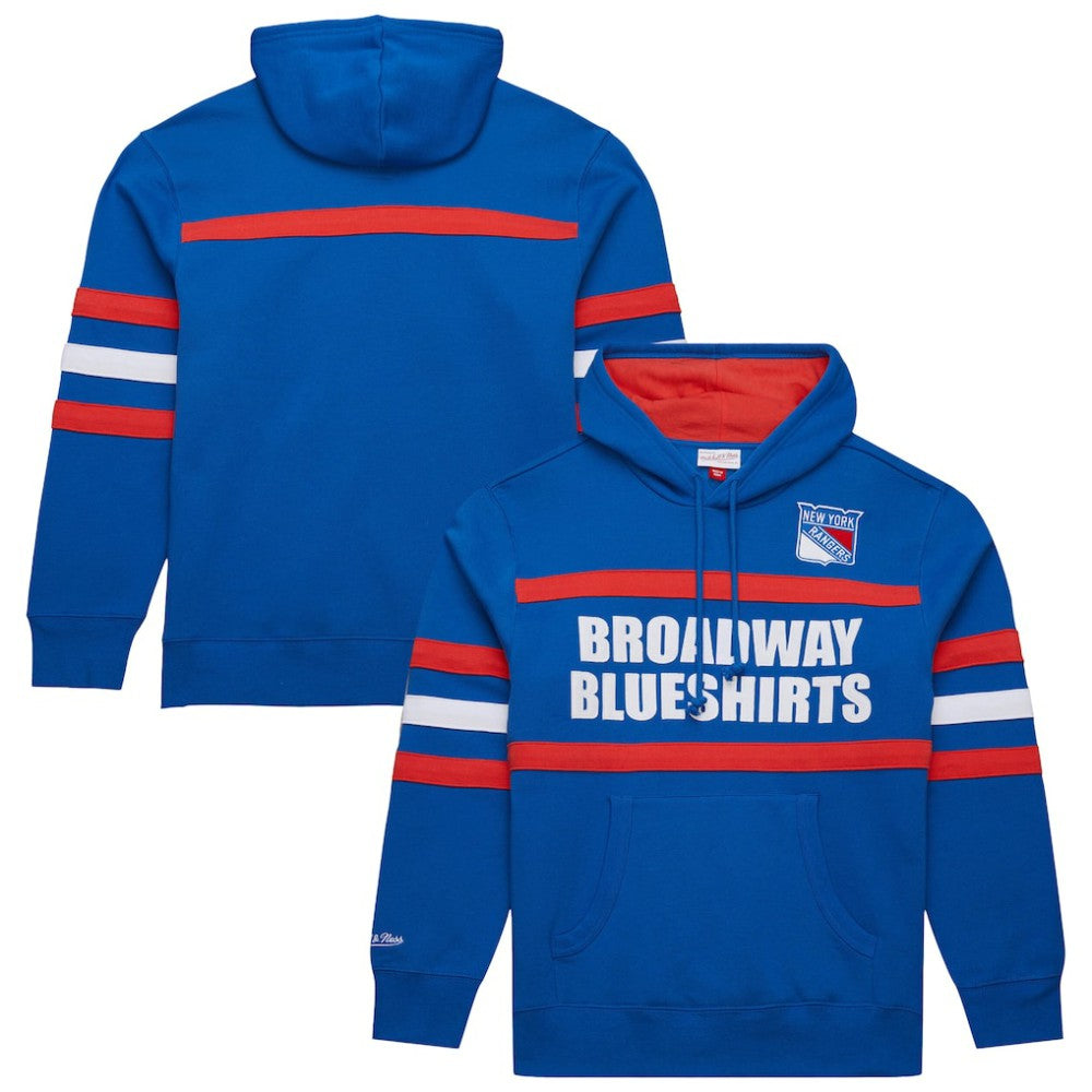 New York Rangers Mitchell & Ness Head Coach Slogan Pullover Hoodie - Blue | US 202122464