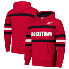 Detroit Red Wings Mitchell & Ness Head Coach Slogan Pullover Hoodie - Red | US 202122465