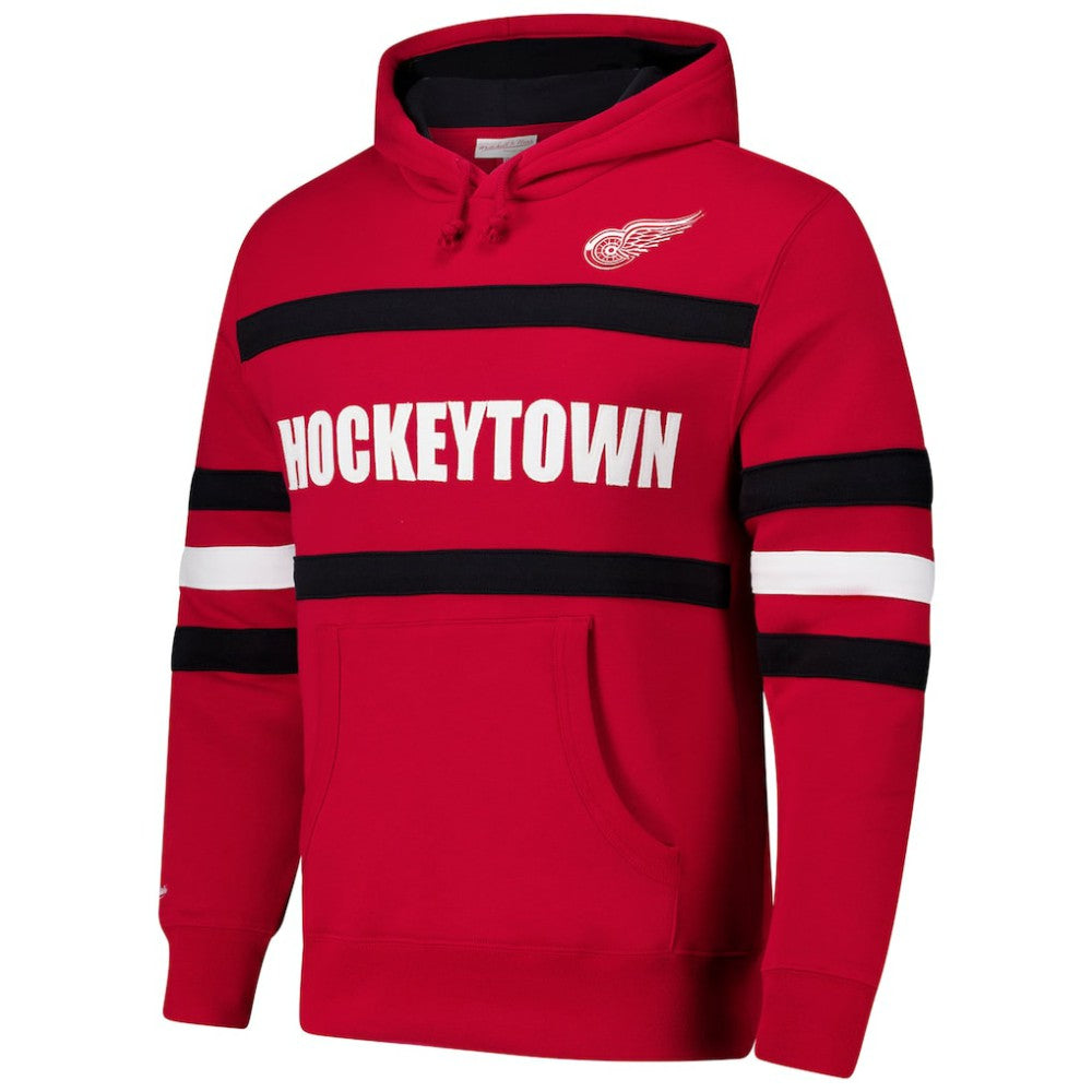Detroit Red Wings Mitchell & Ness Head Coach Slogan Pullover Hoodie - Red | US 202122465