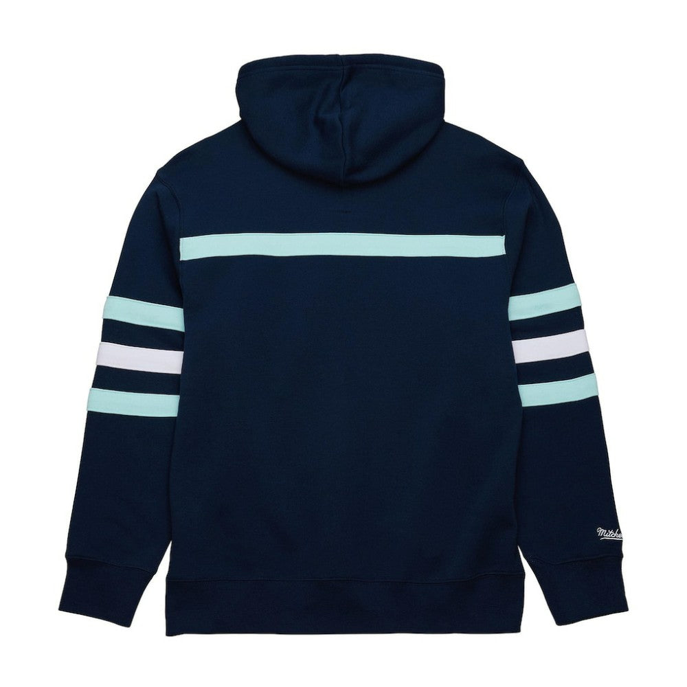 Seattle Kraken Mitchell & Ness Head Coach Slogan Pullover Hoodie - Navy | US 202122467
