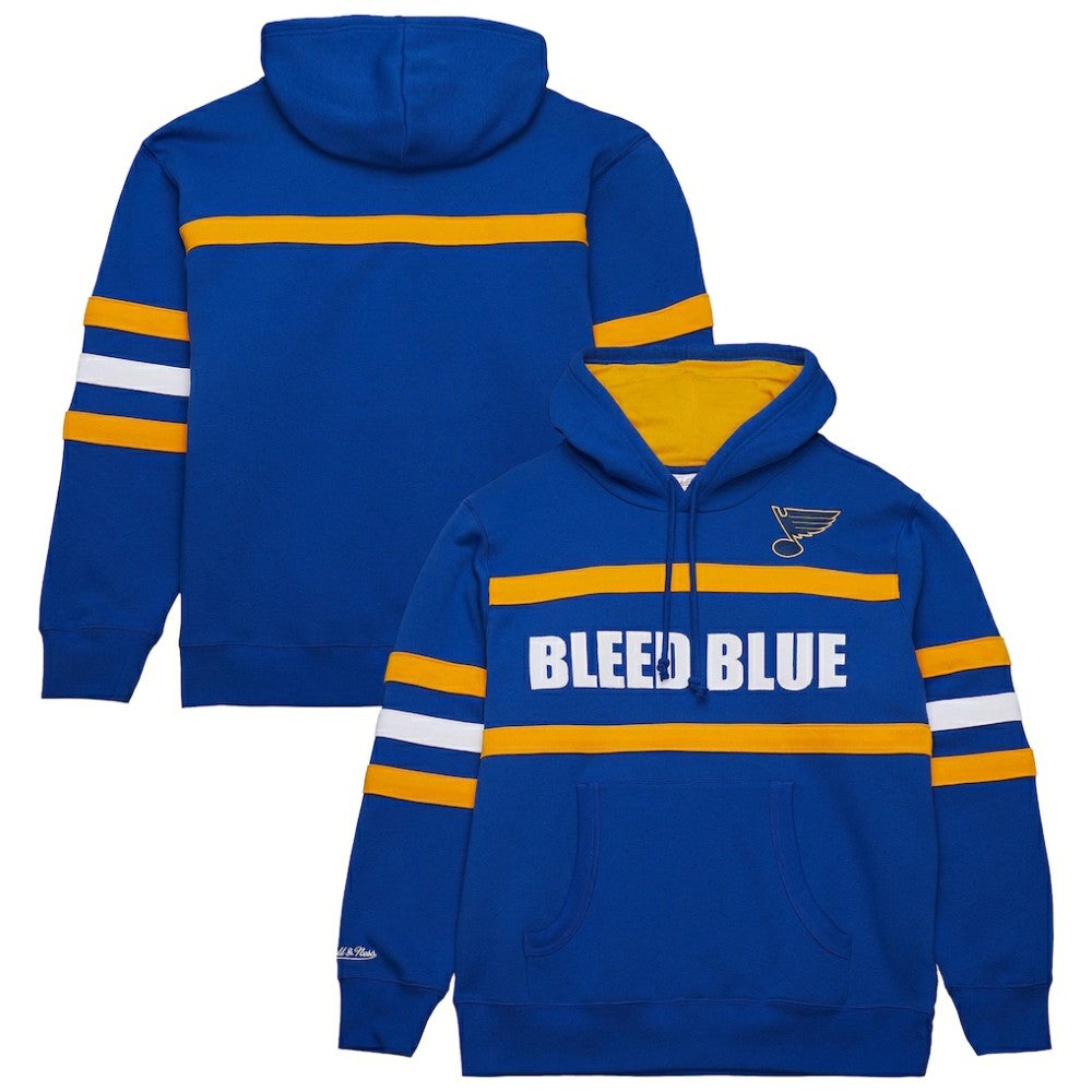 St. Louis Blues Mitchell & Ness Head Coach Slogan Pullover Hoodie - Blue | US 202122474