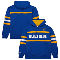St. Louis Blues Mitchell & Ness Head Coach Slogan Pullover Hoodie - Blue | US 202122474