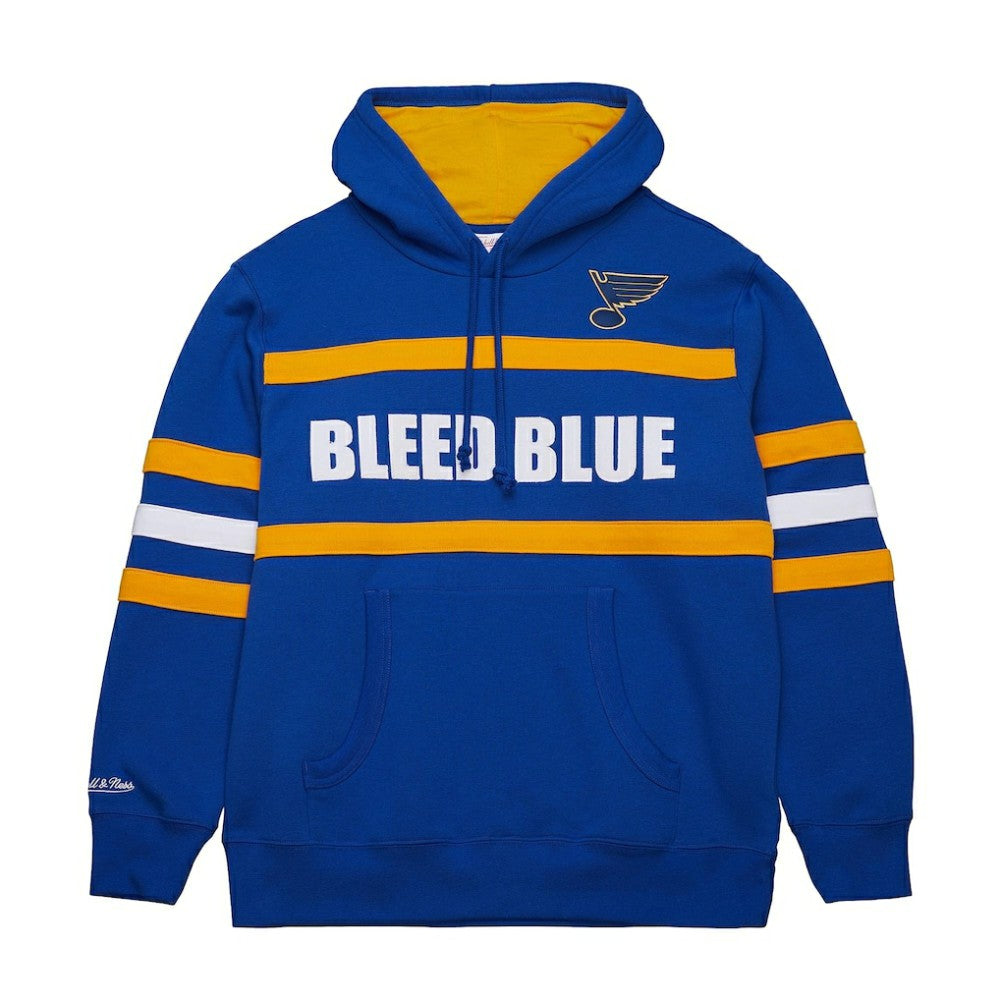 St. Louis Blues Mitchell & Ness Head Coach Slogan Pullover Hoodie - Blue | US 202122474