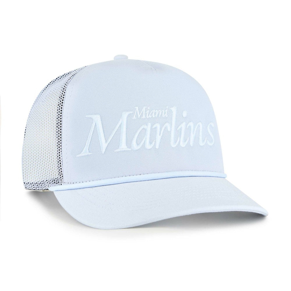 Miami Marlins '47 Foundation Script Hitch Adjustable Trucker Hat - Light Blue Hats