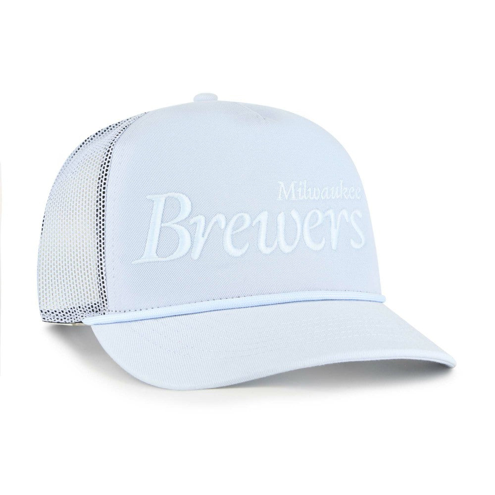 Milwaukee Brewers '47 Foundation Script Hitch Adjustable Trucker Hat - Light Blue Hats