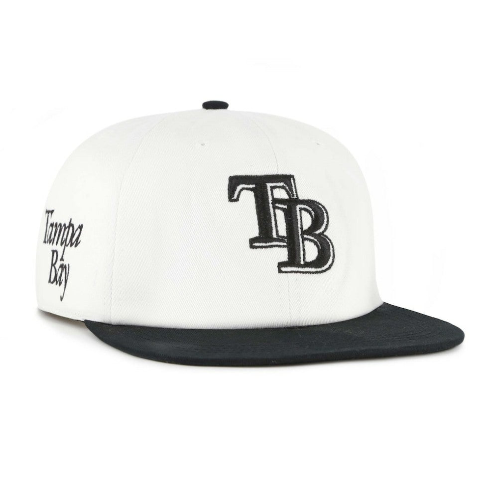 Tampa Bay Rays '47 Foundation Captain Snapback Hat - White/Black Hats