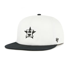 Houston Astros '47 Foundation Captain Snapback Hat - White/Black Hats