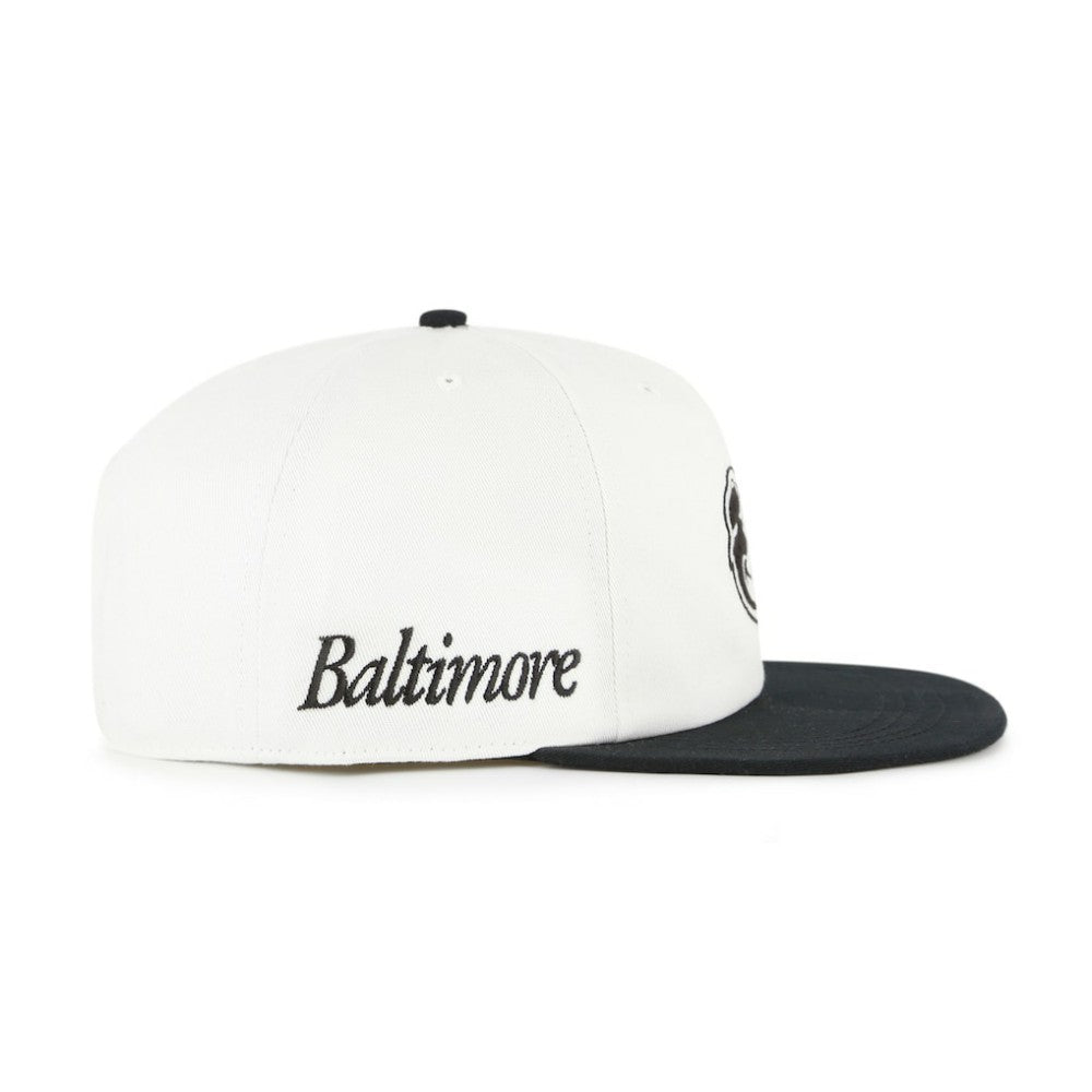 Baltimore Orioles '47 Foundation Captain Snapback Hat - White/Black Hats