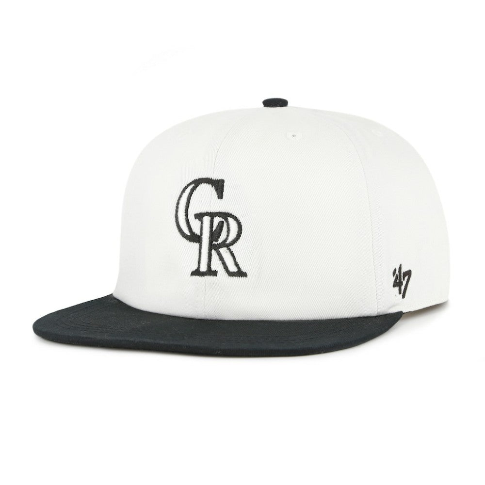 Colorado Rockies '47 Foundation Captain Snapback Hat - White/Black Hats