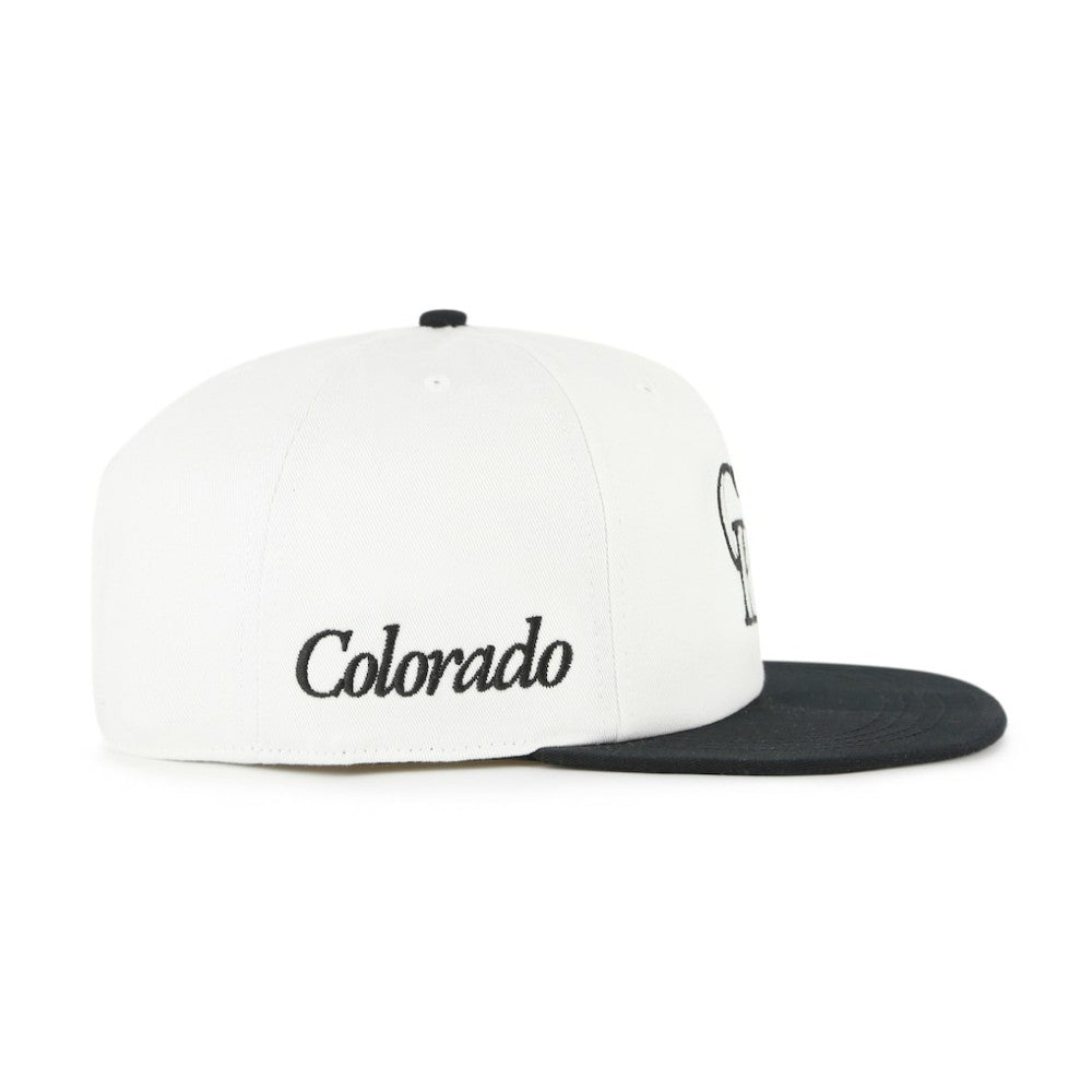 Colorado Rockies '47 Foundation Captain Snapback Hat - White/Black Hats